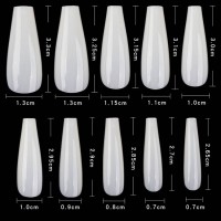 Full Cover Acrylic Artificial False Nails With Case For Nail Salons Extensions Diy Coffin Ballerina Nails Tips